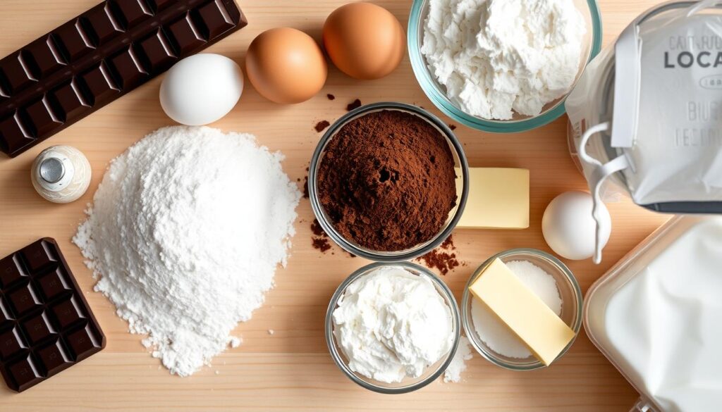 ingredientes pastel de chocolate